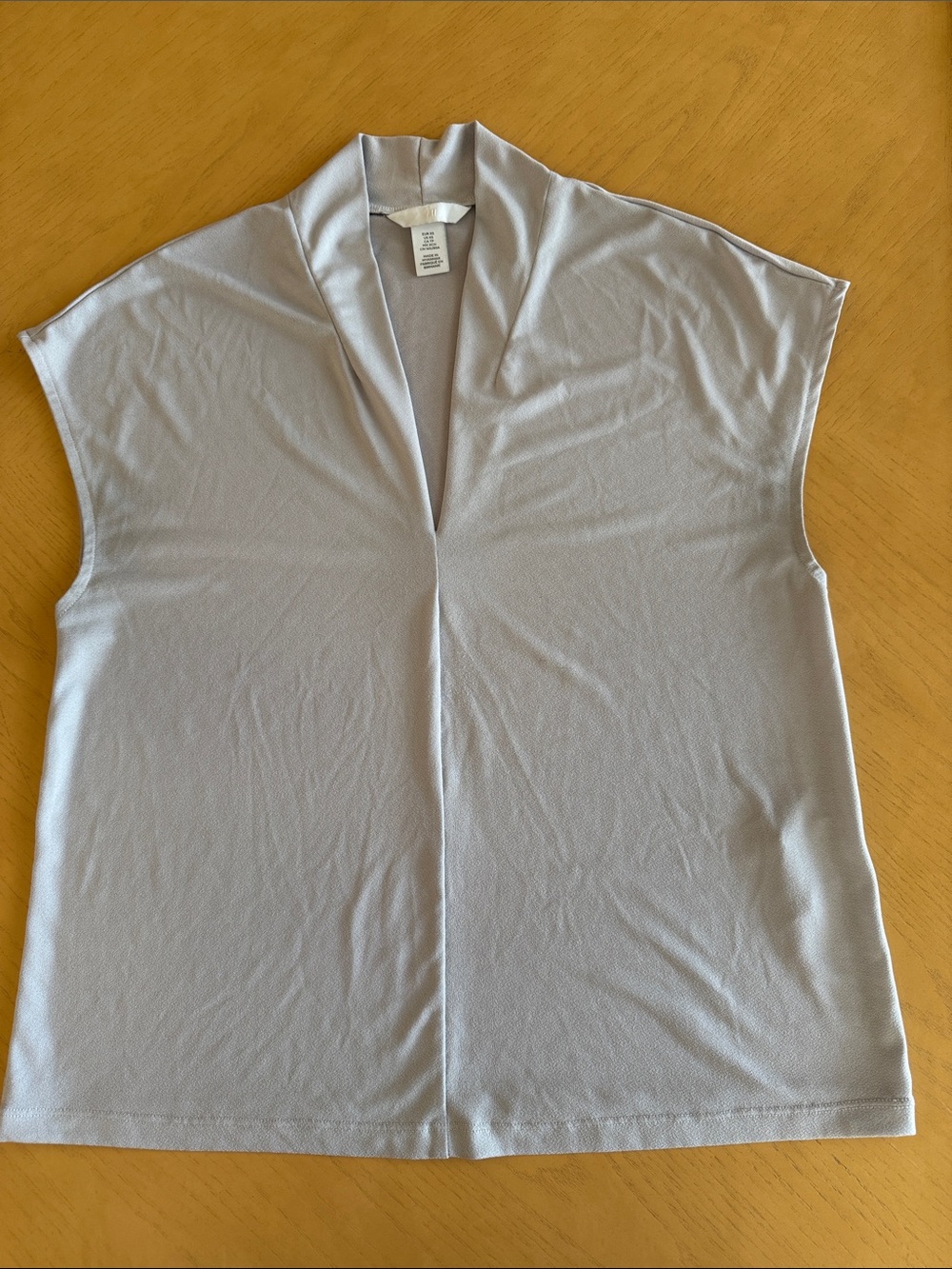 H&M Sleeveless Deep V-Neck Women's Top in Light Gray